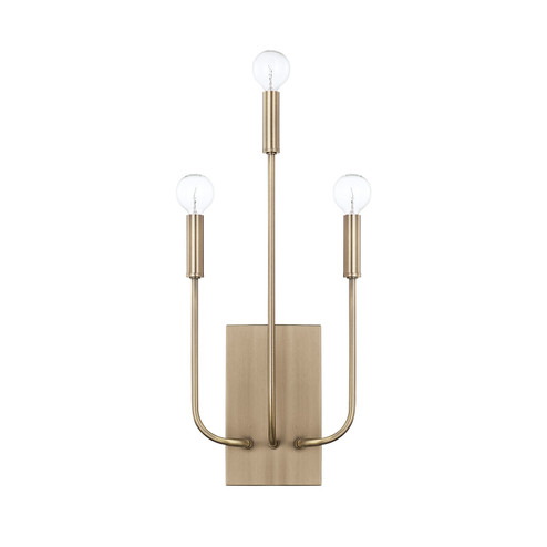 Zander Three Light Wall Sconce in Aged Brass (65|621931AD)