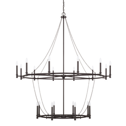 Lancaster 20 Light Chandelier in Black Iron (65|528702BI)