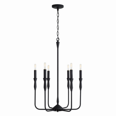 Paloma Six Light Chandelier in Textured Black (65|450361XK)