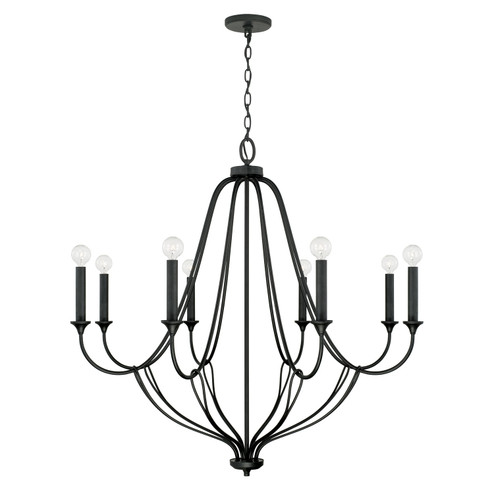 Bentley Eight Light Chandelier in Black Iron (65|441681BI)