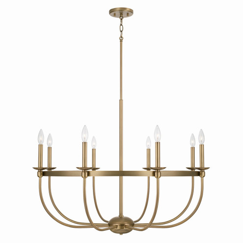 Rylann Eight Light Chandelier in Aged Brass (65|425181AD)