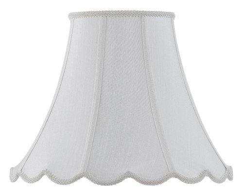 PIPED SCALLOP BELL Shade in WHITE (225|SH-8105/16-WH)