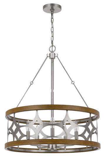 Abingdon Five Light Chandelier in Brushed Steel/Oak (225|FX-3768-5)