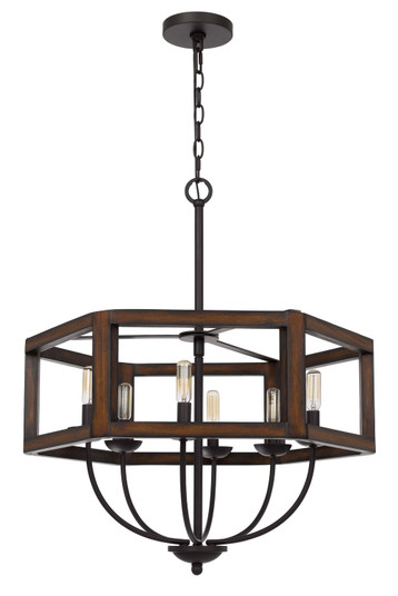 Renton Six Light Chandelier in Oak (225|FX-3761-6)