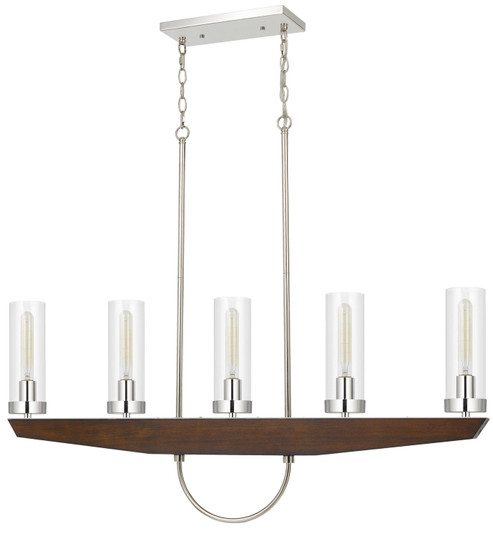 Ercolano Five Light Island Chandelier in Wood/brushed Steel (225|FX-3756-5)