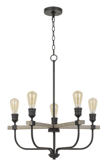 Sion Five Light Chandelier in Natural wood/Iron (225|FX-3734-5)