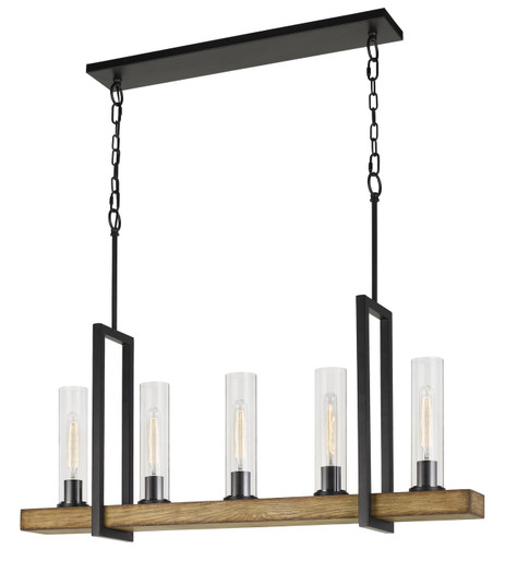 Vienna Five Light Island Chandelier in Iron/Light Oak (225|FX-3704-5)