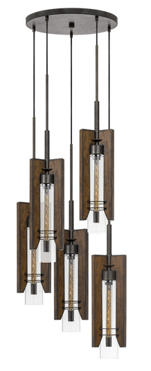 Almeria Five Light Pendant in Pine/Iron (225|FX-3690-5)