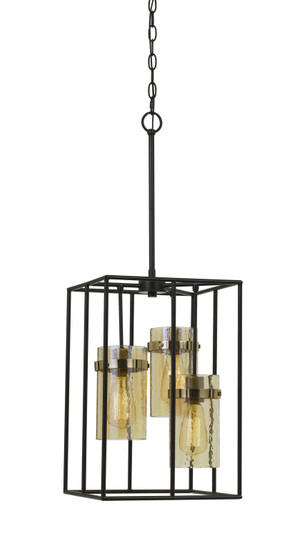 Cremona Three Light Pendant in Black/Antique Brass (225|FX-3680-3)