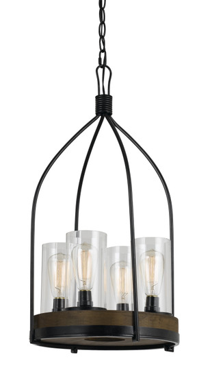 CHARDON Four Light Chandelier in Iron/Wood (225|FX-3614-4)