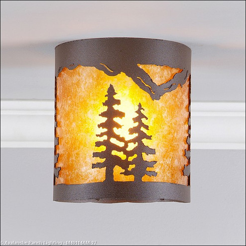 Kincaid-Spruce Tree One Light Semi Flush Mount in Rustic Brown (172|M49114AM-27)