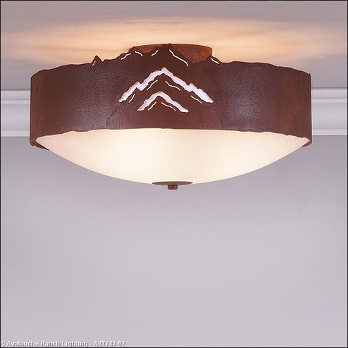 Ridgemont-Mountain Cutout Three Light Close-to-Ceiling Light in Rust Patina (172|A47741-02)