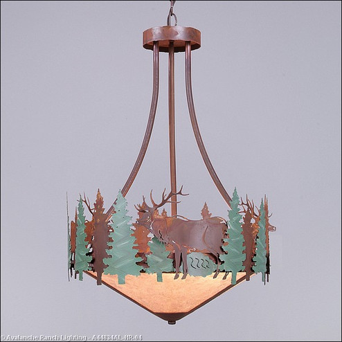 Crestline-Elk Three Light Chandelier in Pine Green/Rust Patina (172|A44834AL-HR-04)