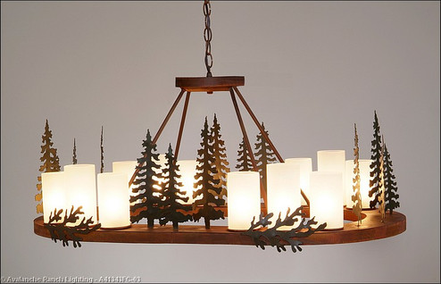 Wisley-Cedar Tree 12 Light Chandelier in Cedar Green/Rust Patina (172|A41343FC-03)