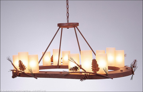 Wisley-Pine Cone 12 Light Chandelier in Pine Green/Rust Patina (172|A41320TS-04)