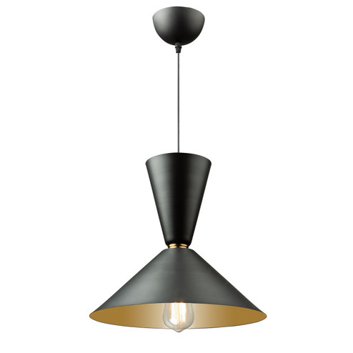 Tempo One Light Pendant in Matte Black and Brass (78|SC13292BK)