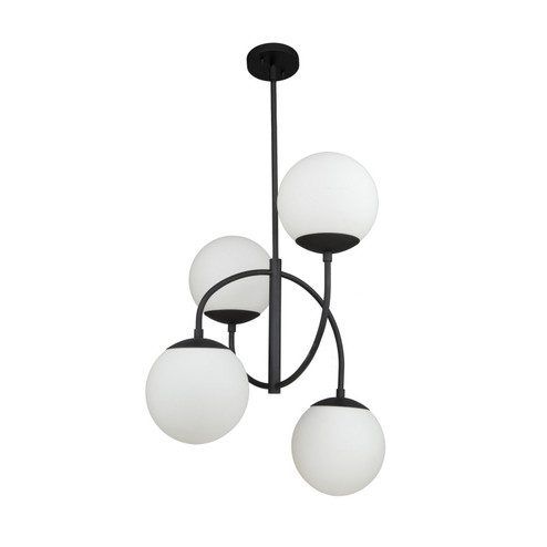 Moonglow Four Light Chandelier in Matte Black (78|SC13224BK)