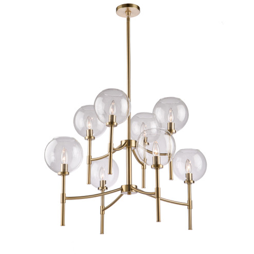 Hamilton Eight Light Chandelier in Satin Brass (78|SC13128SB)