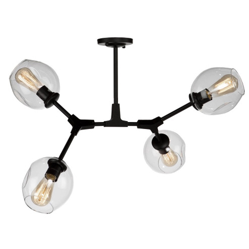 Organic Four Light Semi Flush Mount in Black (78|JA14024BK)