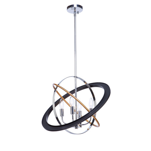 Cosmic Four Light Chandelier in Dark Bronze, Chrome, Satin Brass (78|CL15114)