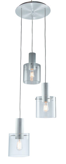 Henley Three Light Chandelier in Brushed Aluminum & Clear Glass (78|AC11523CL)