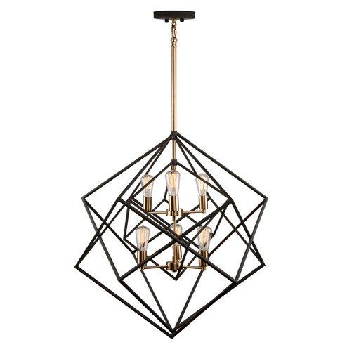 Artistry Six Light Chandelier in Matte Black & Harvest Brass (78|AC11116)