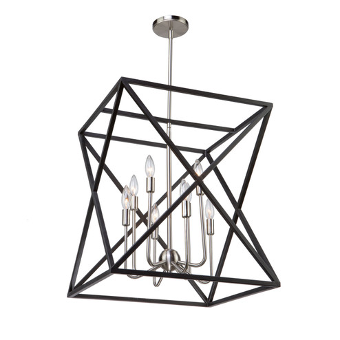 Elements Eight Light Chandelier in Black & Polished Nickel (78|AC11042)