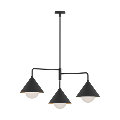 Remy Three Light Chandelier in Matte Black/Opal Glass (452|CH485245MBOP)