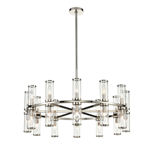 Revolve 24 Light Chandelier in Clear Glass/Polished Nickel (452|CH309024PNCG)