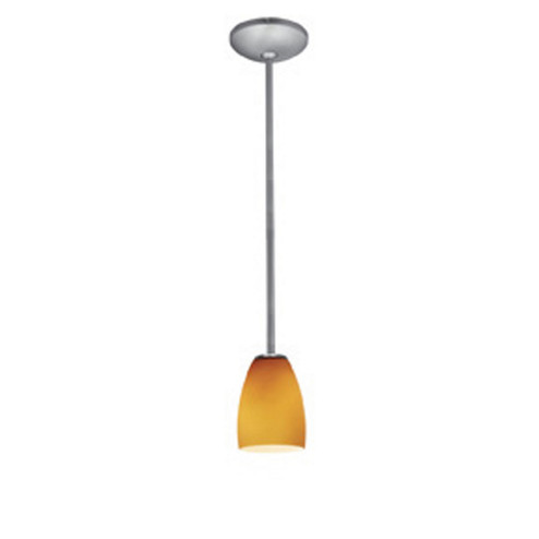 Sherry One Light Pendant in Brushed Steel (18|28069-1R-BS/AMB)