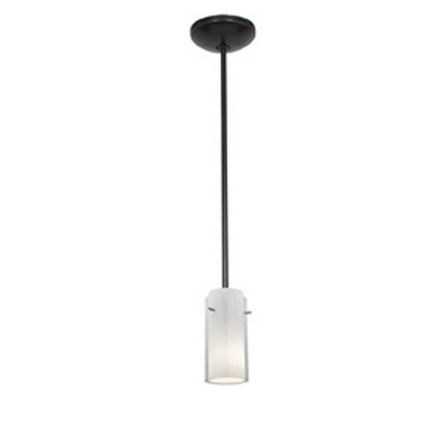 Glass'n Glass Cylinder One Light Pendant in Oil Rubbed Bronze (18|28033-1R-ORB/CLOP)