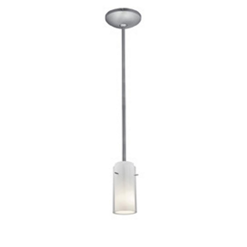 Glass'n Glass Cylinder One Light Pendant in Brushed Steel (18|28033-1R-BS/CLOP)