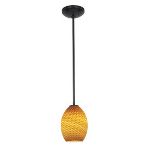 Brandy FireBird One Light Pendant in Oil Rubbed Bronze (18|28023-1R-ORB/AMBFB)