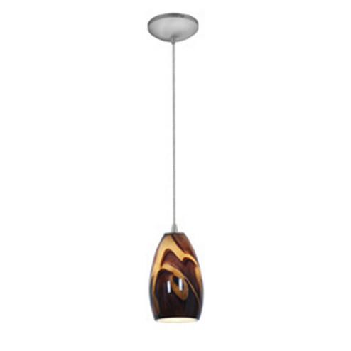 Champagne One Light Pendant in Brushed Steel (18|28012-1C-BS/ICA)