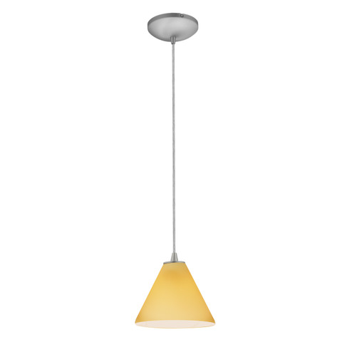 Martini One Light Pendant in Brushed Steel (18|28004-1C-BS/AMB)