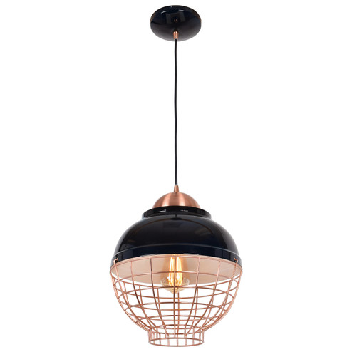 Dive LED Pendant in Shiny Black and Copper (18|24881LEDDLP-SBL/CP)