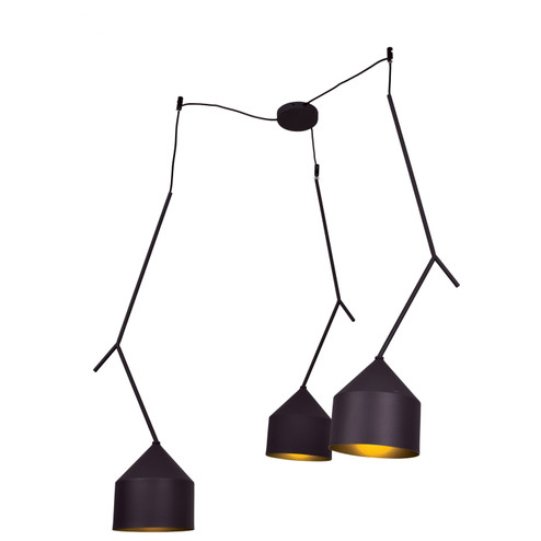 Pizzazz LED Pendant in Black and Gold (18|24880LEDDLP-BL/GLD)