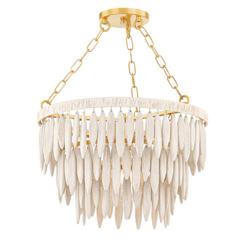 Tiffany One Light Pendant in Aged Brass/Textured Cream (428|H805701-AGB)