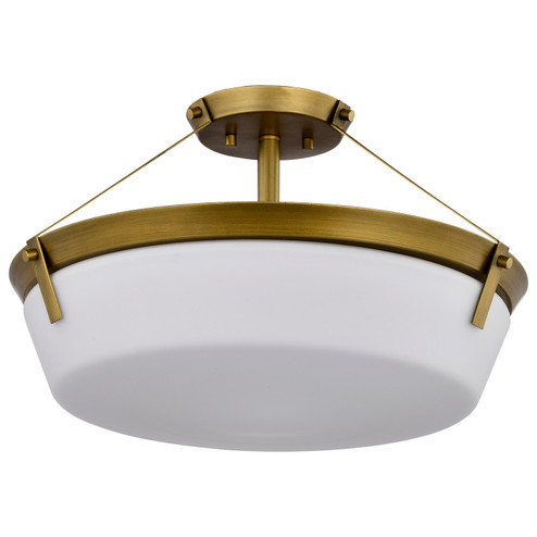 Rowen Four Light Semi Flush Mount in Natural Brass (72|60-7752)