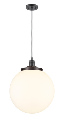 Franklin Restoration One Light Mini Pendant in Oil Rubbed Bronze (405|201C-OB-G201-14)