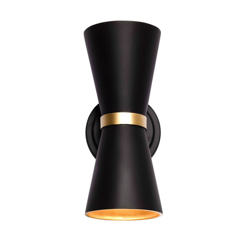 Mad Hatter Two Light Wall Sconce in Matte Black/French Gold (137|390W02MBFG)