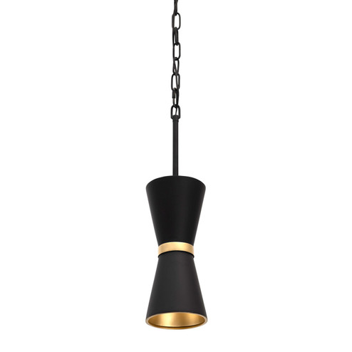 Mad Hatter One Light Mini Pendant in Matte Black/French Gold (137|390M01MBFG)