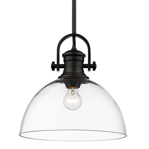 Hines One Light Pendant in Matte Black (62|3118-L BLK-CLR)