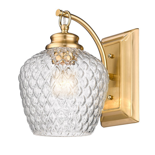 Adeline MBG One Light Wall Sconce in Modern Brushed Gold (62|1088-1W MBG-CLR)