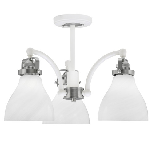 Easton Three Light Semi-Flush Mount in White & Brushed Nickel (200|1947-WHBN-4761)