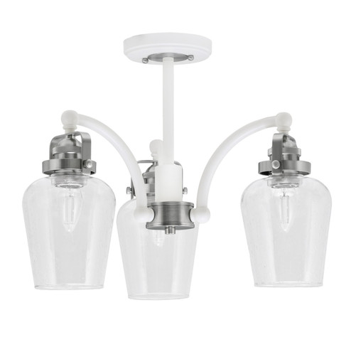 Easton Three Light Semi-Flush Mount in White & Brushed Nickel (200|1947-WHBN-210)