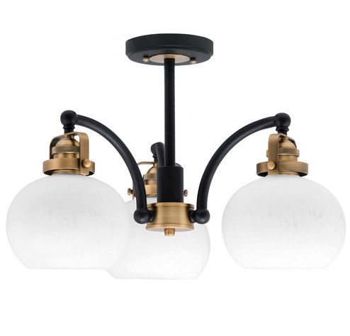 Easton Three Light Semi-Flush Mount in Matte Black & Brass (200|1947-MBBR-212)