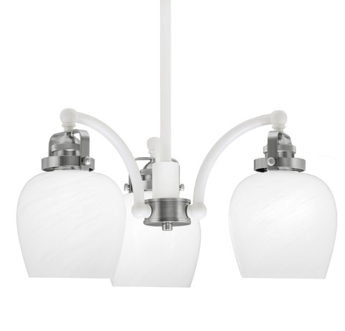 Easton Three Light Chandelier in White & Brushed Nickel (200|1943-WHBN-4811)