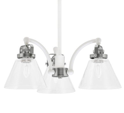 Easton Three Light Chandelier in White & Brushed Nickel (200|1943-WHBN-302)