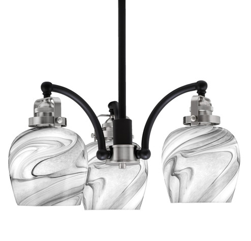 Easton Three Light Chandelier in Matte Black & Brushed Nickel (200|1943-MBBN-4819)